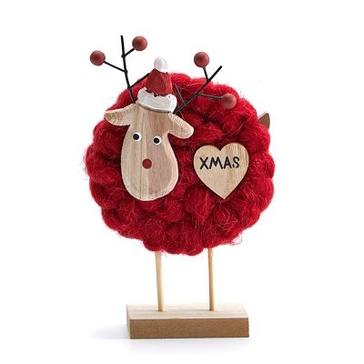 New Nordic Christmas Wooden Wool Felt Decoration Christmas Elk Santa Claus Ornament Christmas Tree Desktop Decoration