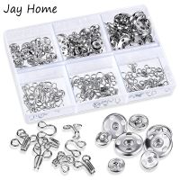 60 Sets Sewing Hooks and Snap Buttons Kits Metal Snap Fasteners Press Studs Buttons for Bra Clothing Trousers DIY Accessories