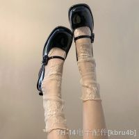 【CC】☢  Mesh See Through Socks Print Ruched Loose Stockings