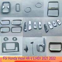 แผงกระปุกเกียร์สำหรับ Honda Vezel HR-V E:HEV 2021 2022สวิตช์ยกหน้าต่างกรอบแผงควบคุมอุปกรณ์ตกแต่งรถยนต์