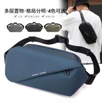 Fashionable All-Match Mens Waist Bag Outdoor Running Mobile Phone Bag Multifunctional Large-Capacity Chest Bag Casual One-Shoul 【AUG】