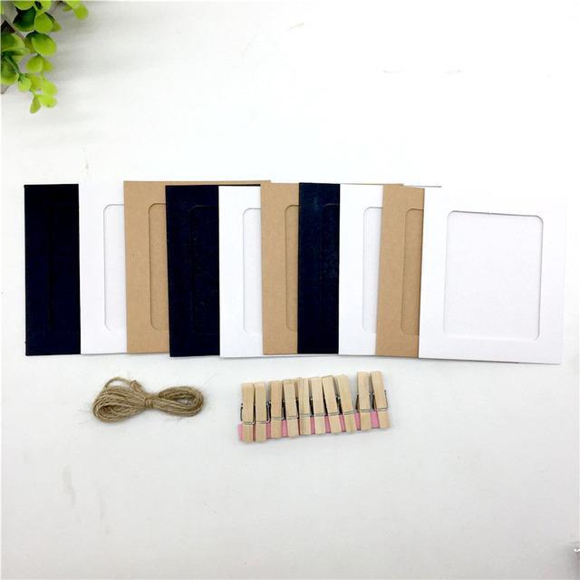 10pcs-diy-wall-photo-film-display-hanging-craft-paper-picture-frames-clips-kit-3-4-5-6-inch-family-marriage-memory-photo-frame