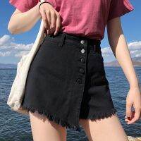 women Jeans skirt 2022กางเกงขาสั้นผ้ายีนส์ในช่วงฤดูร้อนผู้หญิงเอวสูงกระโปรงเส้นกระโปรงยีนส์ของผู้หญิงต่อต้านอบกระโปรงกระโปรงเส้นเดียว กระโป