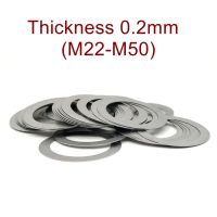 Mesin Cuci Datar Baja Tahan Karat Ketebalan 0.2Mm Gasket Ultra Tipis Gasket Penyesuaian Presisi Tinggi M32-M50 Shim Tipis SUS304