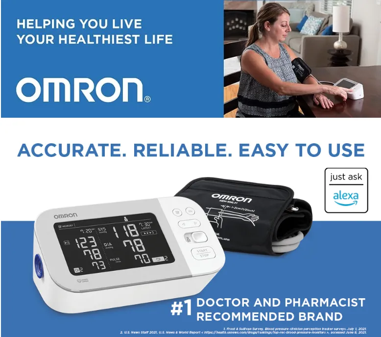  OMRON Platinum Blood Pressure Monitor, Upper Arm Cuff, Digital  Bluetooth Blood Pressure Machine, Stores Up To 200 Readings for Two Users  (100 each) : Health & Household