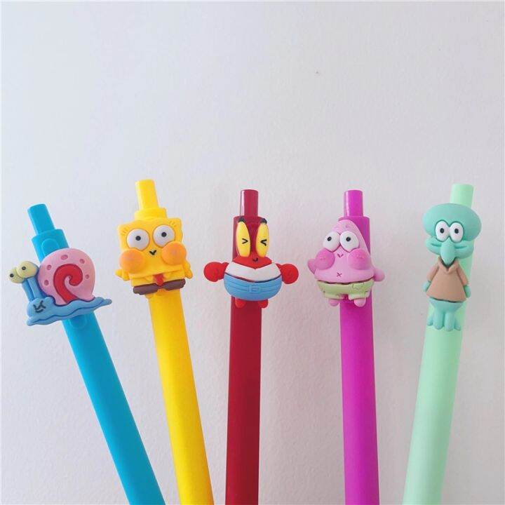 ใหม่-ปากกาลูกลื่น-ลายการ์ตูน-spongebob-squarepants-patrick-star-squidward-0-5-มม-สีดํา-เครื่องเขียน