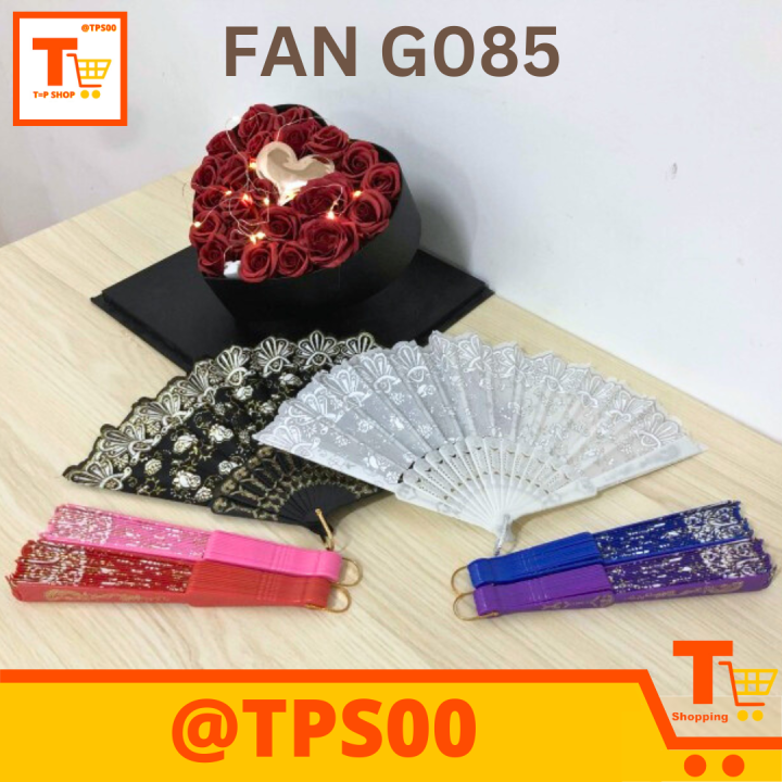 PLASTIC FOLDING/ FOLDABLE HAND FAN WITH FLOWER DESIGN (G085) Lazada PH