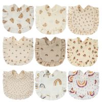 【CC】 Korean Baby Feeding Drool Bib Ruffle Infants Saliva Soft Cotton Burp Newborn Toddler Kids Bibs