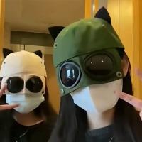 【Hot Sale】 Glasses cat ears pilot baseball hat sunglasses peaked cap female hip-hop street sunshade sunscreen tide