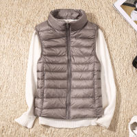 New Women Sleeveless Womens Ultra Light Down Vests Slim Jacket Girl Gilet Plus Lightweight Windproof Warm Waistcoat Portable