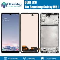 Super AMOLED สำหรับ Samsung Galaxy M51 M515F M515F /Ds,หน้าจอระบบสัมผัสแบบดิจิตอลพร้อมกรอบสำหรับเปลี่ยนอะไหล่