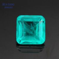 Synthetic Paraiba Stone Square Chamfer Shape Step Cut Synthetic Crystal amp;Glass Gems For Jewelry Making 4x4 12x12mm Free Shipping