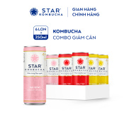 Lốc 6 lon trà lên men Star Kombucha mix 3 vị 250ml lon - Combo giảm cân