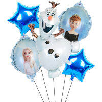 1ชุด Olaf การ์ตูน Anna Snow Queen เจ้าหญิงฟอยล์บอลลูน Air Inflatable Globo Baby Shower Birthday Party ตกแต่ง