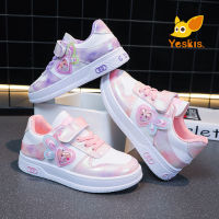 Yeskis girls cartoon board shoes 2023 summer new childrens sports shoes leather leather fashion little girl casual shoes