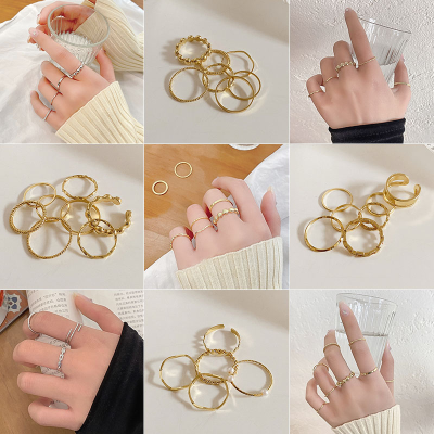 Ring Set Ins Style Simple Delicate Fashion Personality Opening Adjustable Set