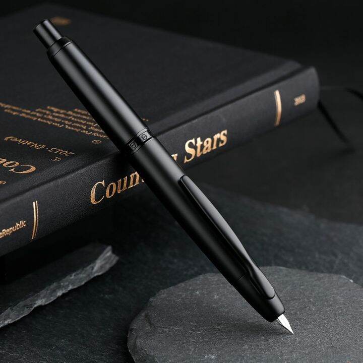 Smoothly Brand MAJOHN A1 Retro Matte Black Retractable Fountain Pen 0