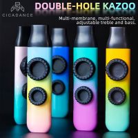 Double Hole Design Kazoo Double Film Kazoo Gradient Color Ukulele Guitar Accompaniment Portable Musical Instrument Beginner Gift