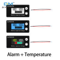 Diymore LCD ตัวบ่งชี้ความจุแบตเตอรี่ 6133A นาฬิกาปลุกอุณหภูมิ DC 8 V-100 V ตะกั่วกรดลิเธียม LiFePO4 โวลต์มิเตอร์วัดแรงดันไฟฟ้า 12V 24V