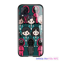 UCUC เคสโทรศัพท์เคสสำหรับ Infinix Hot 10S NFC/Hot 10S เคสมือถือ เคสโทรศัพท์ เคสชายกันกระแทกสุดหรูการ์ตูนเกาหลี Sq-Uid เกมแผงด้านหลังปลอกขอบนุ่มกระจกนิรภัยกรณีปก