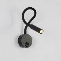 Bedroom Bedside Wall Lamps Black Lustre Led Surface Mounted For Home Deco Indoor Minimalist Ho Desk Reading Light With Switch