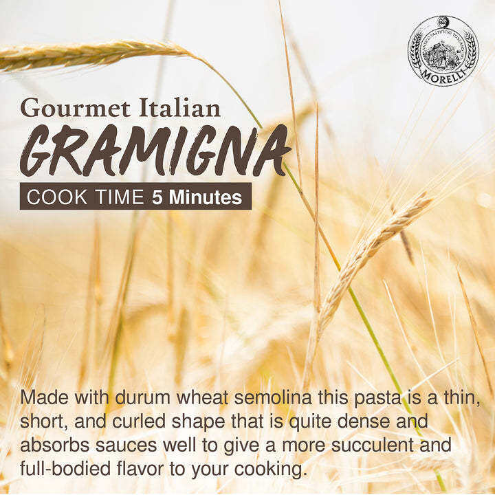 morelli-gramigna-pasta-with-durum-wheat-semolina-มอเรลลี่-พาสต้าเส้นกรามิญญ่า-500g