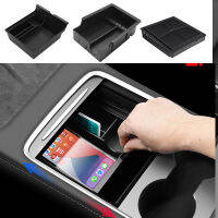 For Tesla Model 3Y 2021 Central Storage Box Armrest Hidden Organizer Container Flocking Console Tray Holder Car Accessories