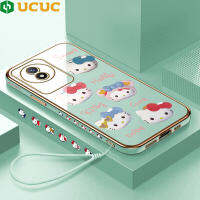 เคส UCUC Vivoy02a Y02T Y02A Vivo Vivoy02t เคสโทรศัพท์แบบน่ารักการ์ตูนเฮลโลคิตตี้แมวสำหรับเด็กผู้หญิงฝาหลังแบบนิ่ม