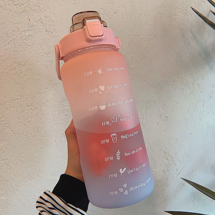 2l-large-capacity-water-bottle-with-bounce-cover-time-scale-reminder-frosted-cup-for-outdoor-fitness-training