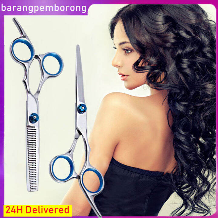 2 Different Scissors styling Set] Appliances Professional Hair Cutting Thinning  Shears Scissors Set Salon Barber Cutting Hairr hair cutting scissors hair  cut gunting rambut set | Lazada