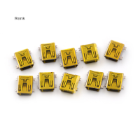 Renk 10pcs mini USB Type B ปลั๊กตัวเมีย5ขาขวา DIP JACK CONNECTOR