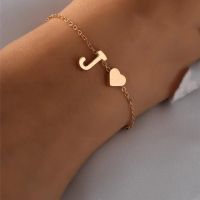 New Punk 26 Alphabet With Heart Pendant Summer Beach Bracelet Accessories Best Gift For Women Wholesale B018