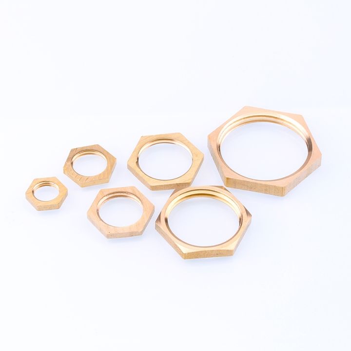 10pcs-all-copper-nut-1-8-quot-1-4-quot-3-8-quot-1-2-quot-3-4-quot-g1-bsp-copper-hex-lock-nuts-pipe-fitting-female-thread-hexagonal-shank-cap