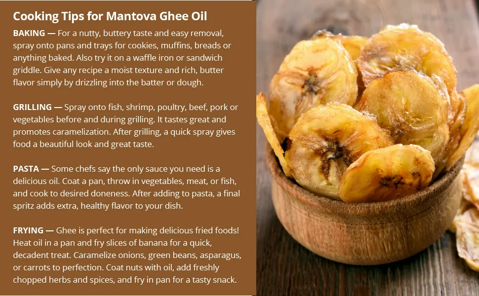 PRE-ORDER] Mantova Ghee Oil, 100% Pure Cooking Oil Spray, Omega-3, perfect  for Keto