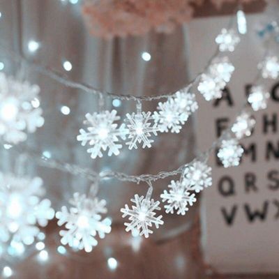 Christmas Fairy Light Snowflake LED String Light Garland Decoration for Home Xmas Santa Claus Gifts New Year Ornament Fairy Lights