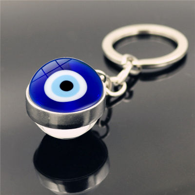 ตุรกี Evil Blue Eye พวงกุญแจแก้ว Charms จี้ Keyring แขวนอุปกรณ์ตกแต่ง Amulet โชคดีสำหรับเพื่อน Gift