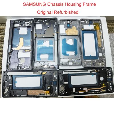 OEM Asli Diperbaharui แผ่นฝาจอแอลซีดีกรอบ Bingkai Tengah Samsung Galaxy Note 10Nota 10 Plus Penggantian Perumahan