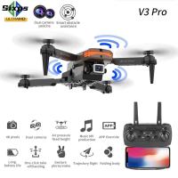 โดรนอากาศยาน FPV Wi-Fi พับได้สำหรับเด็กมีหก V3Pro ของเล่นกล้อง HD 4K โดรน RC โดรน