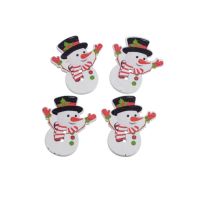 Free Shipping Retail 10Pcs Random Mixed Mixed 2 Holes Snowman With Hat Christmas Wood Sewing Buttons Scrapbooking 31x35mm Haberdashery