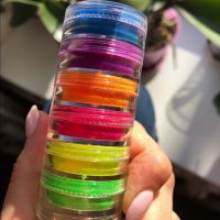 6 Colors/lot Fluorescent neon pigment 6 Stack Bundle quot;Fluorescent Pigment quot; For Eyes Face Makeup Nails Eyeliner PigmentHJ8989-k