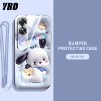 เคสโทรศัพท์เอฟเฟกต์ภาพ3D YBD สำหรับ OPPO A17 A17K Reno 8T 4G 5G A38 A78 A1 A2 Pro A1 5G 2023 A58 A98 5G F23 5G ลายกระต่ายสัตว์น่ารักดอกทิวลิปสุดหรูส่งวัสดุซิลิโคนสายคล้อง