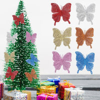 Glitter Butterfly Decoration Hollow Flower Christmas Ornament Glitter Christmas Tree Ornament Christmas Tree Pendant Butterfly Christmas Decoration