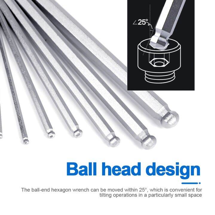 nindejin-7-8-9pcs-ball-point-hexประแจชุดcrv-steel-1-5mm-2mm-2-5mm-3mm-4mm-5mm-6mm-8mm-10mmปลายชุดกุญแจอัลเลน