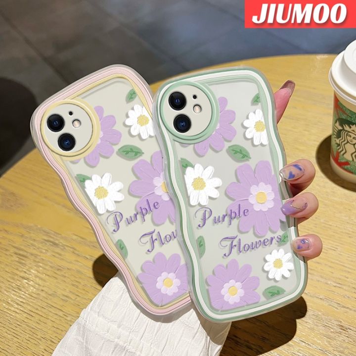 jiumoo-เคส-a30s-a50s-a50กาแล็คซี่เคสซิลิโคนนิ่มลายดอกไม้สีม่วงสีสันสดใสลายเคสปกป้องกล้องสุดสร้างสรรค์