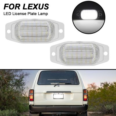 ไฟป้ายทะเบียน LED สำหรับ Toyota Land Cruiser FJ80 FJ Cruiser (XJ10 GSJ15) 2ชิ้นโคมไฟแผ่นตัวเลขสำหรับ Lexus LX450 1996-1998