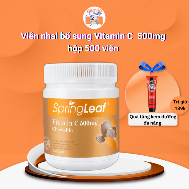 Viên Ngậm Bổ Sung Vitamin C Cho Cơ Thể SpringLeaf Vitamin C 500mg Loại ...