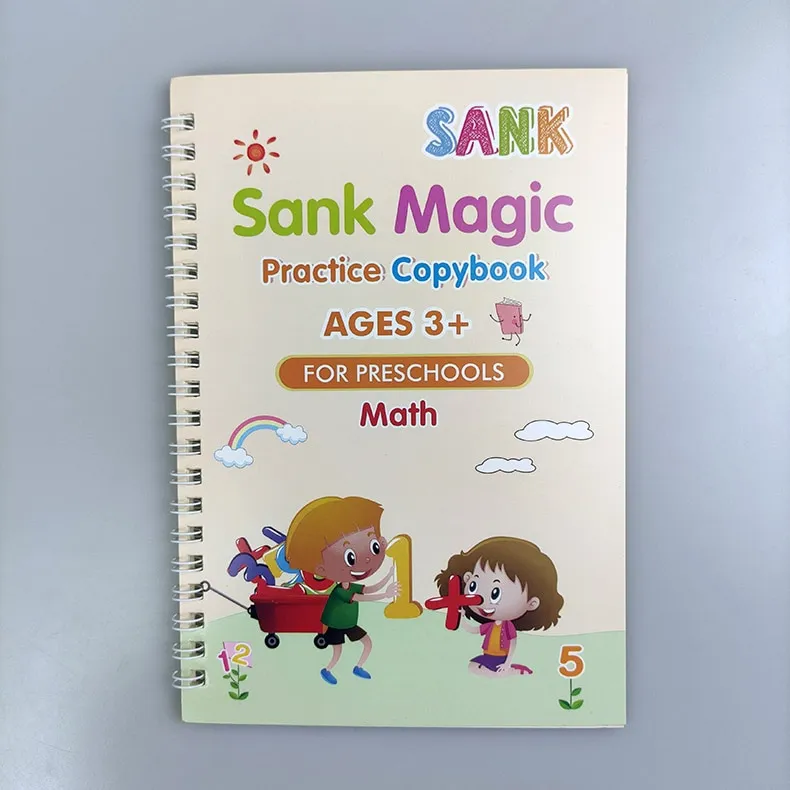 Spot goods】4 Books Reusable Copybook For Calligraphy Learn Alphabet  Painting Arithmetic Math Children Handwriting Practice Books Baby Toys