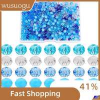 WUSUOGU 540 PCS แก้วคริสตัลใส ลูกปัดแก้วคริสตัล สีฟ้าผสม 6mm ครับ เครื่องรางสีมหาสมุทร AB การทำเครื่องประดับ มี6สี ลูกปัดแก้วสีฟ้าน้ำทะเล กำไลข้อมือสร้อยข้อมือ