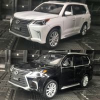 Lexus จำลอง1:32 LX570รถออฟโรดโมเดลรถยนต์เสียงและแสงดึงกลับเครื่องประดับโลหะรถของเล่นของเด็ก