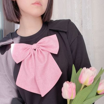 【cw】 Large Bow Tie Fashion linen JK/DK School Uniform Wedding Korean ！